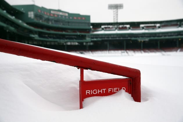 boston red sox snow